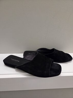 Vagabond Black Square-Toe Slide Sandals Women Size 6 EU37